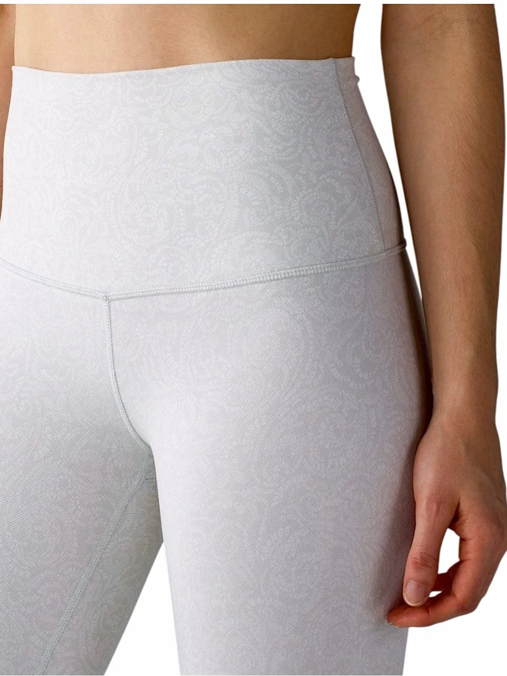Lululemon – Wunder Under HR Crop Leggings 21 Foli Manifesto White Nimbus – Sz. 6